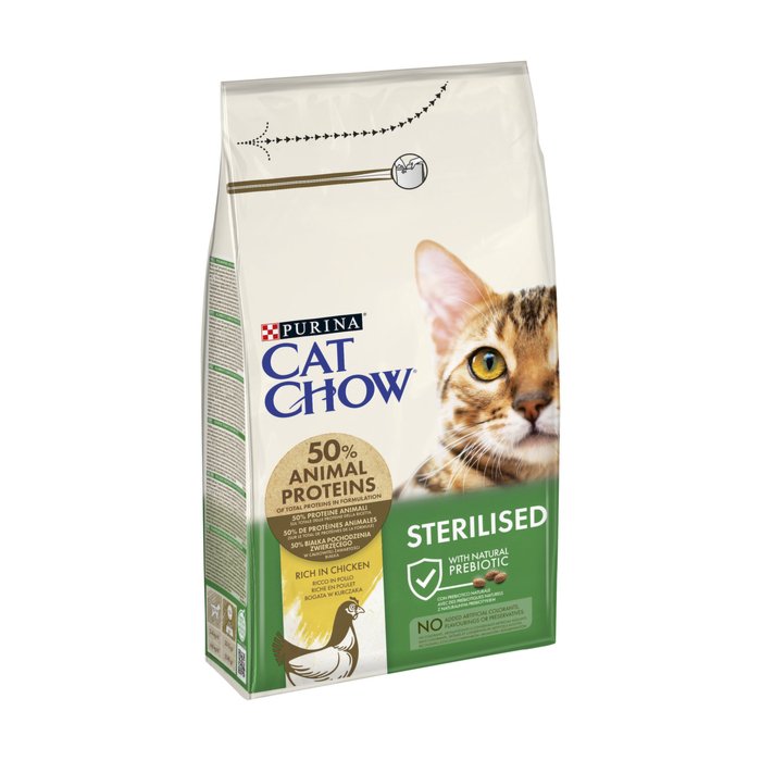 Cat Chow (Кэт Чау) Adult Sterilized для взрослых кастрированных котов и стерилизованных кошек  1,5 kg 