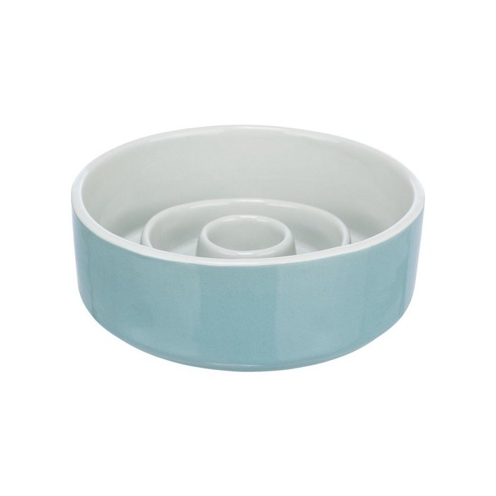 Aeglase söötmise kauss, keraamika, 0.45 l/ø 14 cm, hall/sinine
