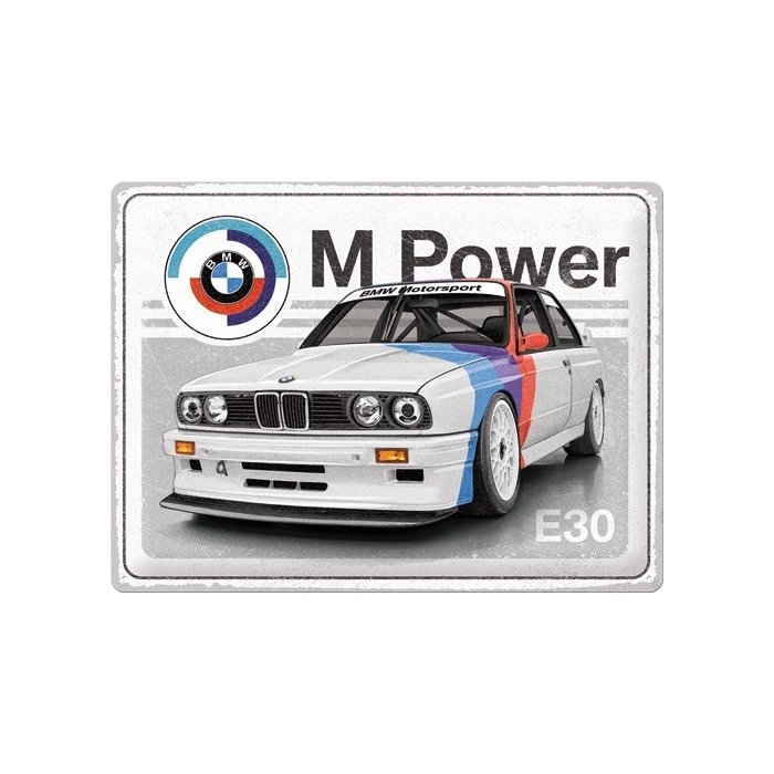 Metallplaat 30x40cm / BMW Motorsport-M Power E30