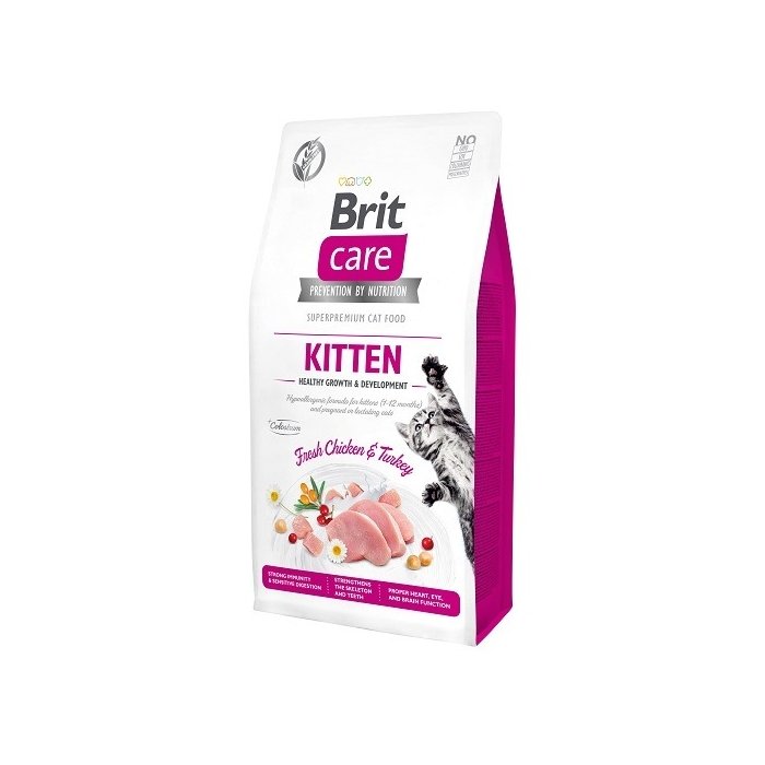 Brit Care Kitten teraviljavaba täistoit kassipoegadele kana- ja kalkunilihaga / 2kg