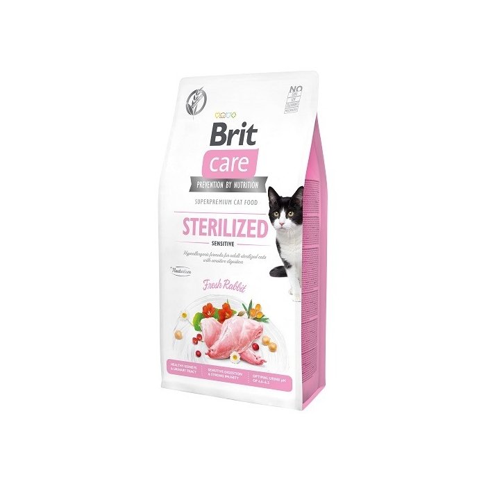 Brit Care Cat Grain-Free Sterilized Sensitive /küülikulihaga 2kg