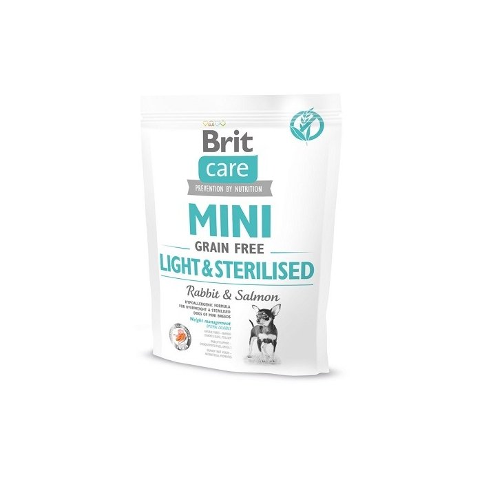 Brit Care Mini Light & Sterilised Rabbit & Salmon  jäneseliha ja lõhega koeratoit / 400g
