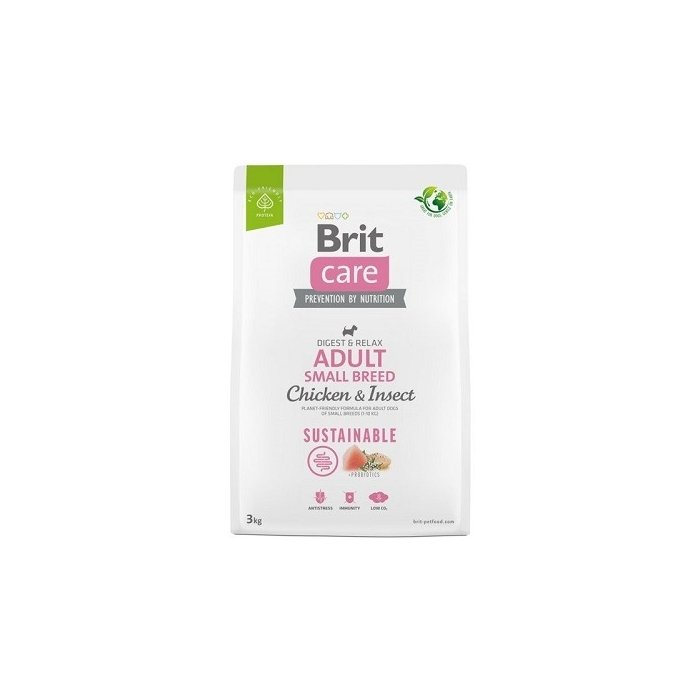 Brit Care Sustainable Adult Small Breed Chicken & Insect koeratoit kana ja putukatega 3kg