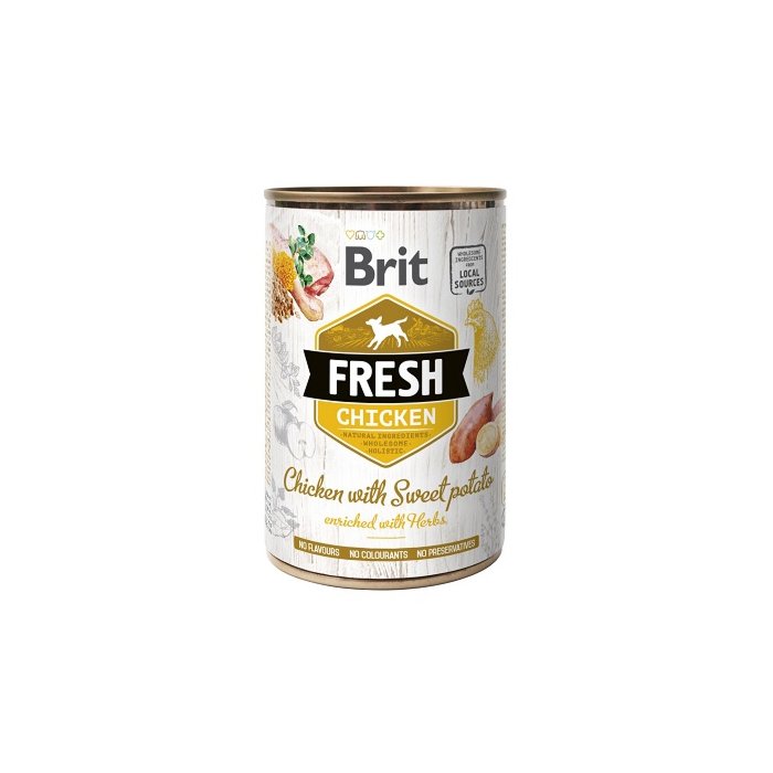 Brit Fresh Chicken with Sweet Potato /kanaliha ja bataadiga konserv 400g