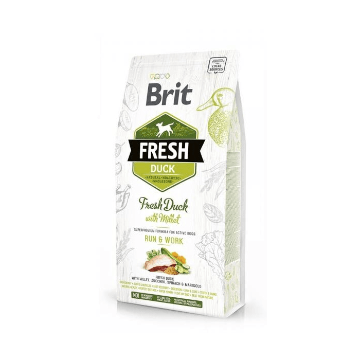 Brit FRESH Duck & Millet Run & Work /pardiliha ja hirsiga 2,5kg