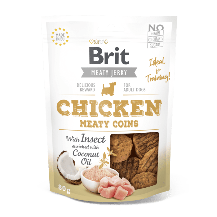 Brit Jerky Chicken Meaty Coins Snack närimismaius koertele 80g