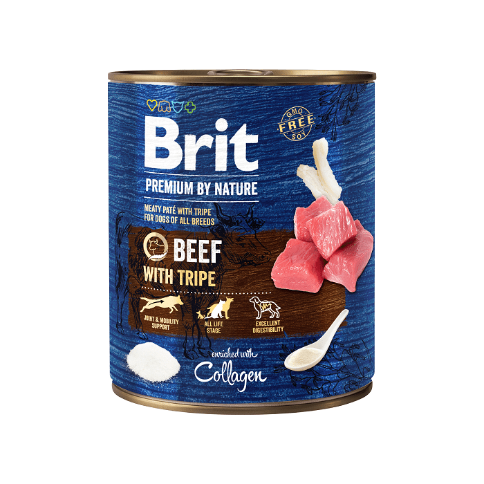 Brit Premium by Nature konserv Beef with Tripes koertele 800g