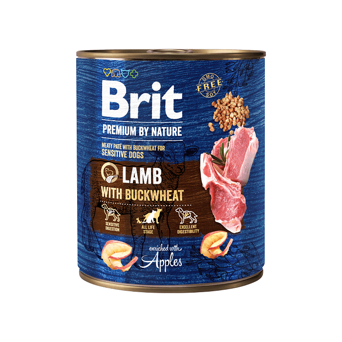 Brit Premium by Nature konserv Lamb with Buckwheat koertele/ 800g