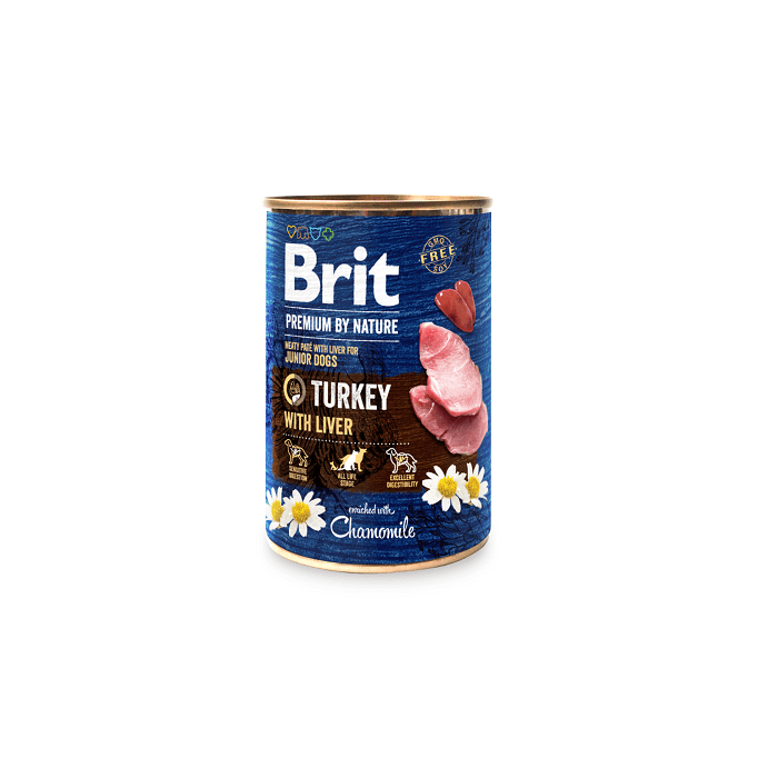 Brit Premium by Nature konserv Turkey with Liver koertele / 400g