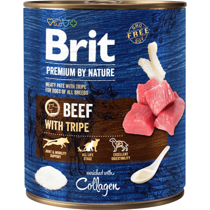 Brit Premium by Nature konserv Beef with Tripes koertele 8400g