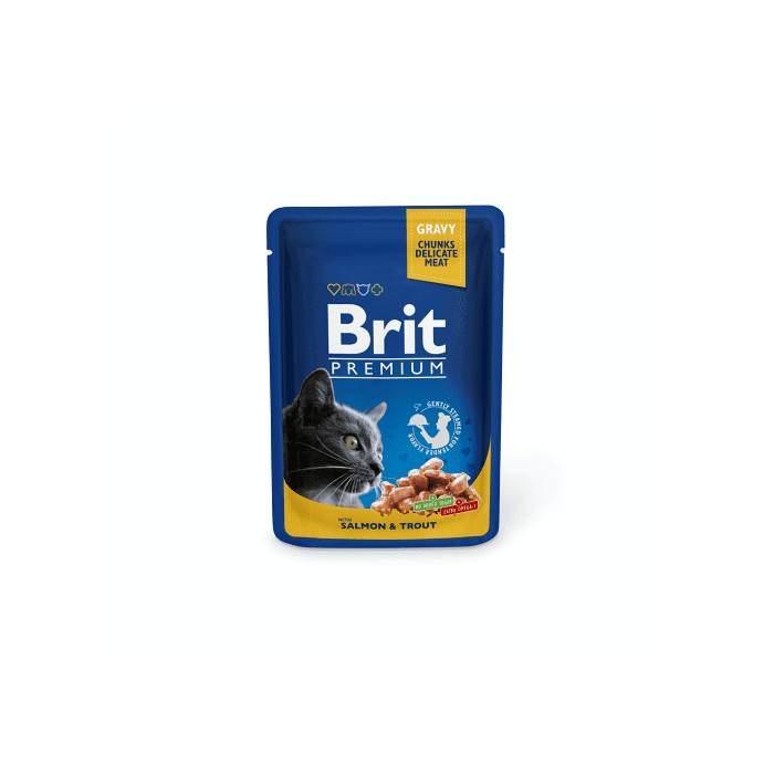 Brit Premium Salmon & Trout einekotike kassidele lõhe ja forelliga 100g