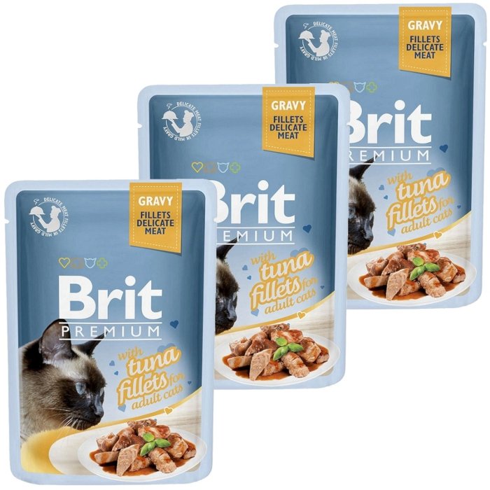 Brit Premium Tuna Fillets in Gravy for Adult Cats / 12x85g
