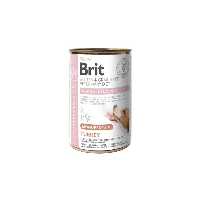Brit Veterinary Diet Hypoallergenic Monoprotein Turkey konserv koerale 400g