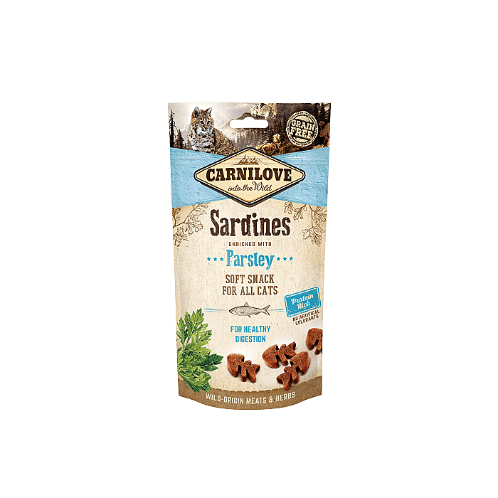 Carnilove Cat Snack Sardine with parsley närimismaiused kassile sardiini ja peterselliga 50g