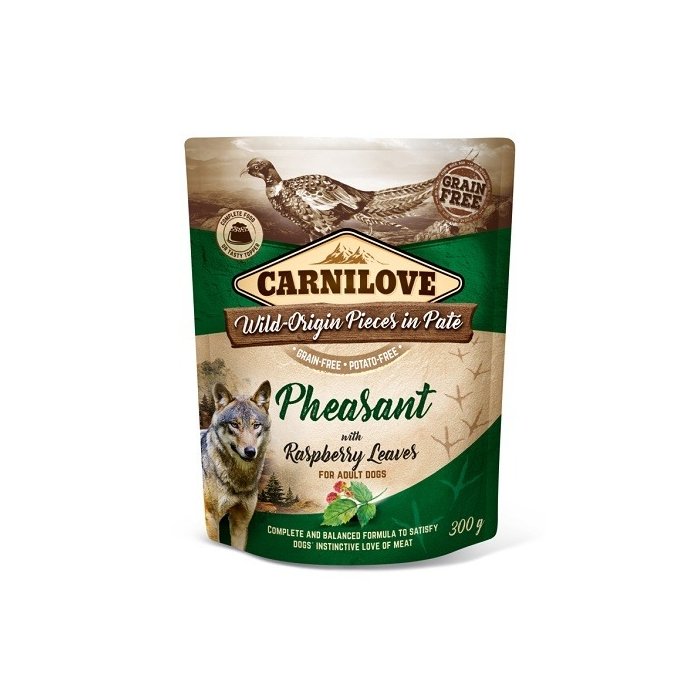 Carnilove Pouch Pate Pheasant with Raspberry Leaves / faasani ja vaarikalehtedega koertele 300g