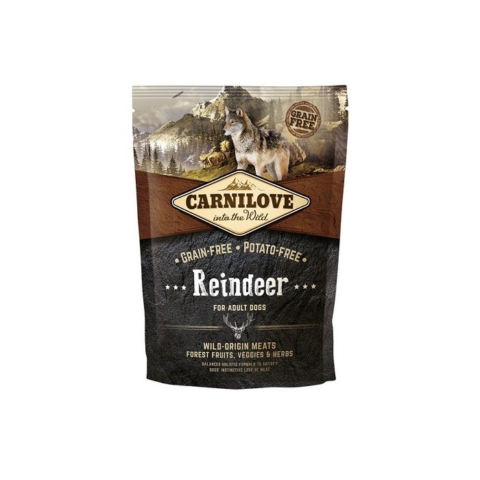 Carni Love Reindeer for Adult / kuivtoit täiskasvanud koerale põhjapõdralihaga  1,5kg