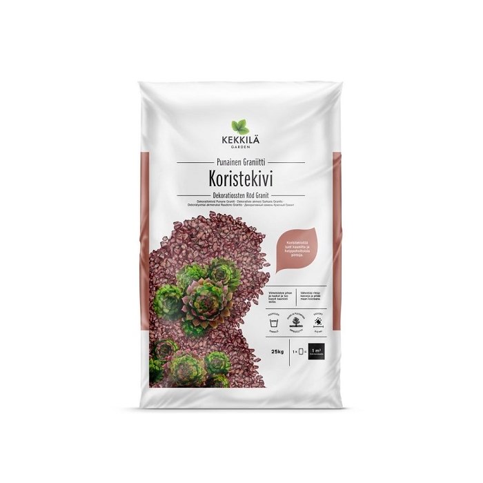 Dekoratiivkivi Punane graniit 25 kg