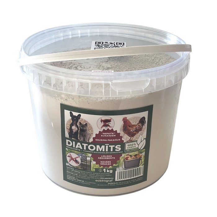 Diatomiit pulber parasiitide ja roomavate putukate peletamiseks / 1kg