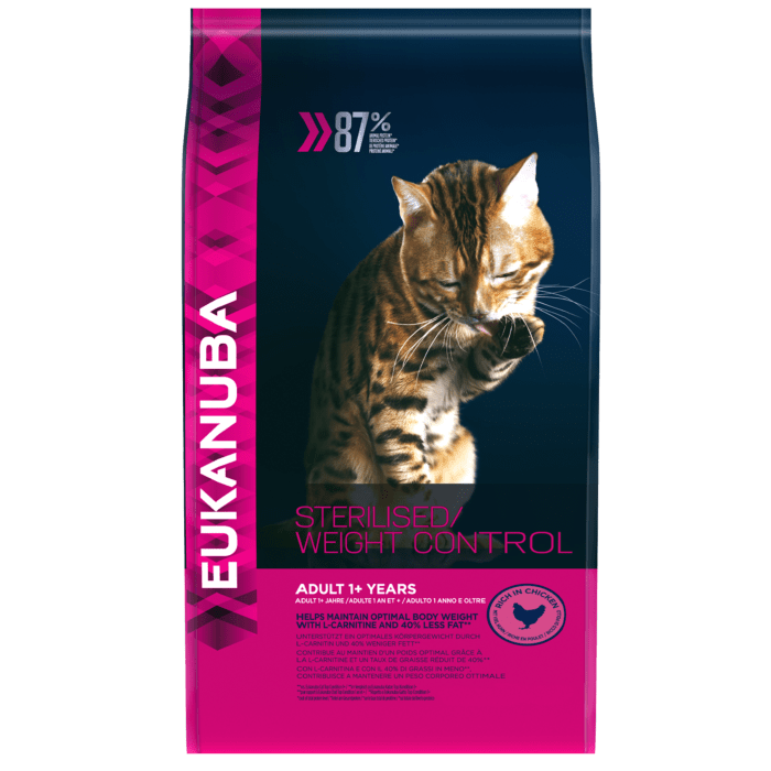 Eukanuba Adult Overweigh/Sterilized для взрослых кошек Лайт низкокалорийный с Курицей