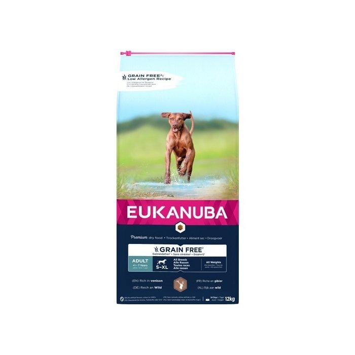 EUKANUBA Adult hirvelihaga kõikidele koertele teraviljavaba 12 kg