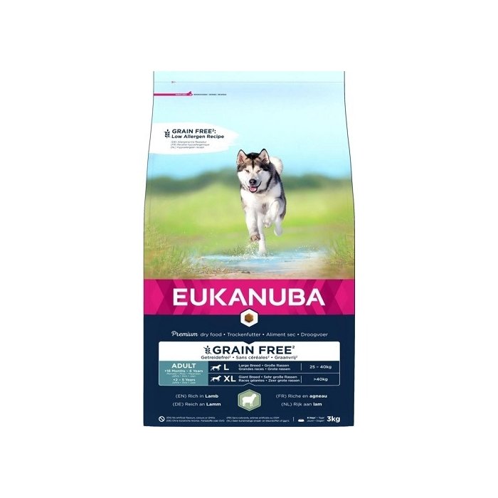 EUKANUBA Adult lambalihaga suurtele koertele teraviljavaba 3 kg