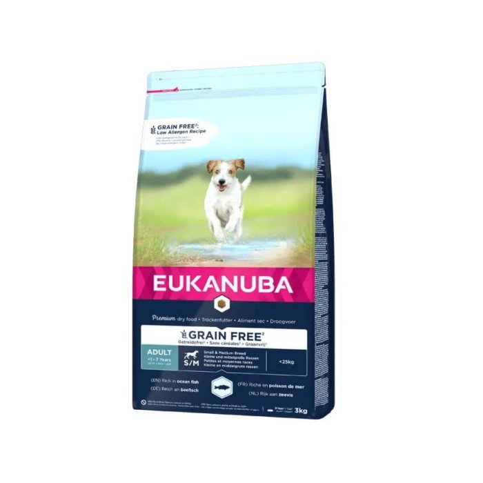 EUKANUBA Adult ookeanikalaga väikestele ja keskmistele koertele teraviljavaba 12 kg