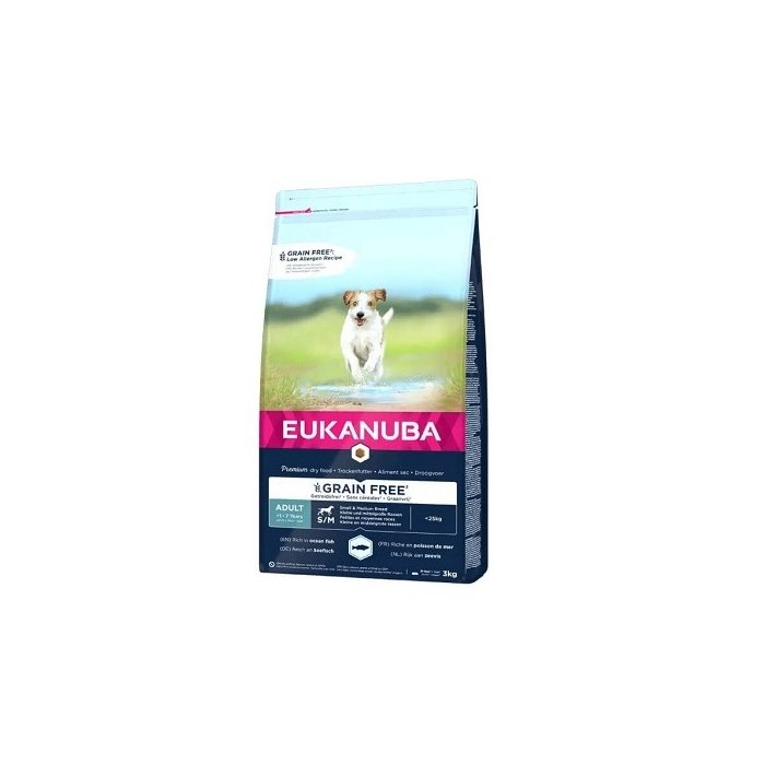 EUKANUBA Adult ookeanikalaga väikestele ja keskmistele koertele teraviljavaba 3 kg