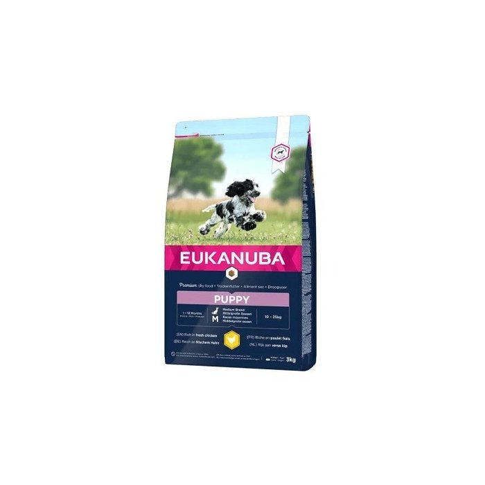 EUKANUBA Puppy kanalihaga keskmistele koertele 3 kg