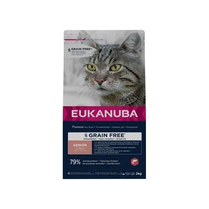 EUKANUBA Senior teraviljavaba lõhega eakatele kassidele 2 kg