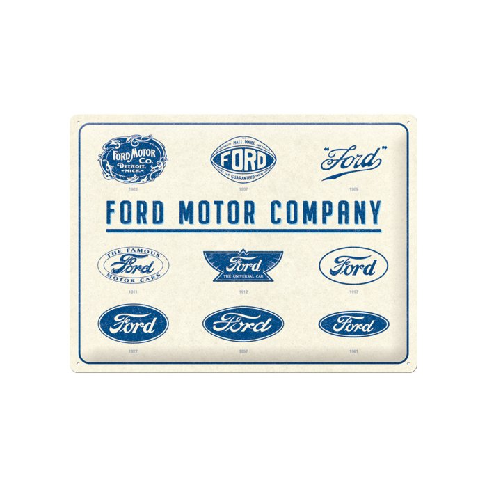 Metallplaat 30x40cm / Ford - Logo Evolution
