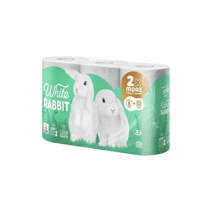 Grite tualettpaber White Rabbit / 3-kihiline / 300lehte / 6 rulli