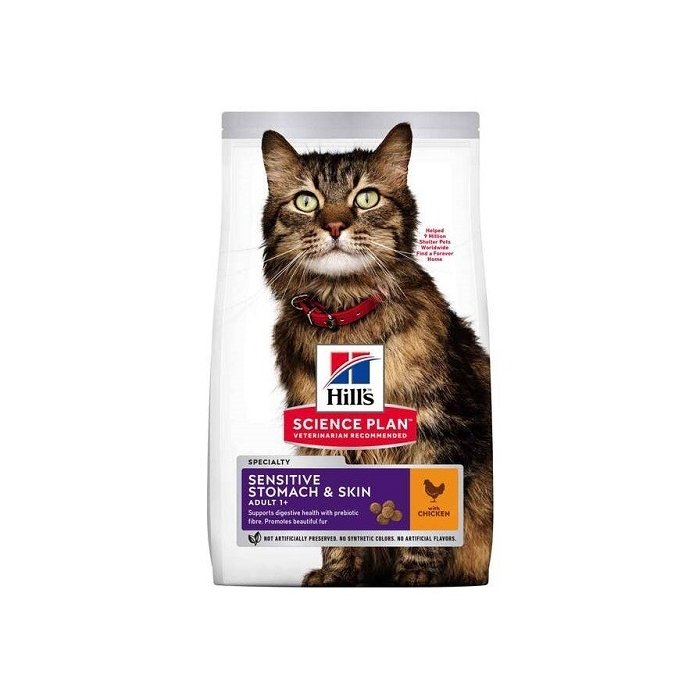 Hill´s Science Plan Sensitive Stomach/Skin kassitoit kanalihaga / 7kg