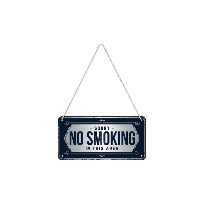 Metallplaat 10x20cm / Sorry, No Smoking / LM