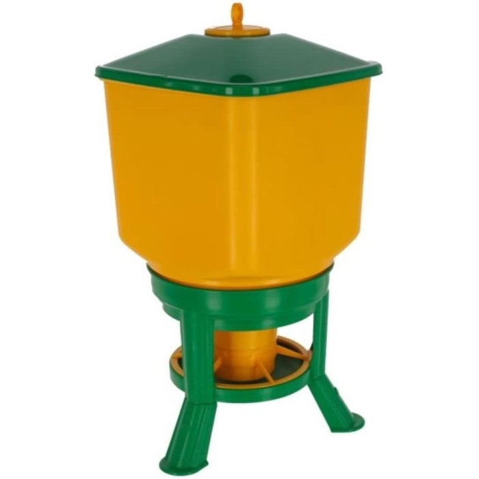 Neljakandiline jalgadel söötur Kubic / 50l e 34kg / kollane-roheline