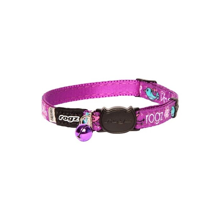 Kassi kaelarihm Rogz Fancycat lilla Lovebirds 11mm/20-31cm