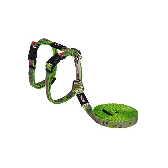 Traksid ja jalutusrihm kassile Reflectocat Lime 1,8m/24-40cm