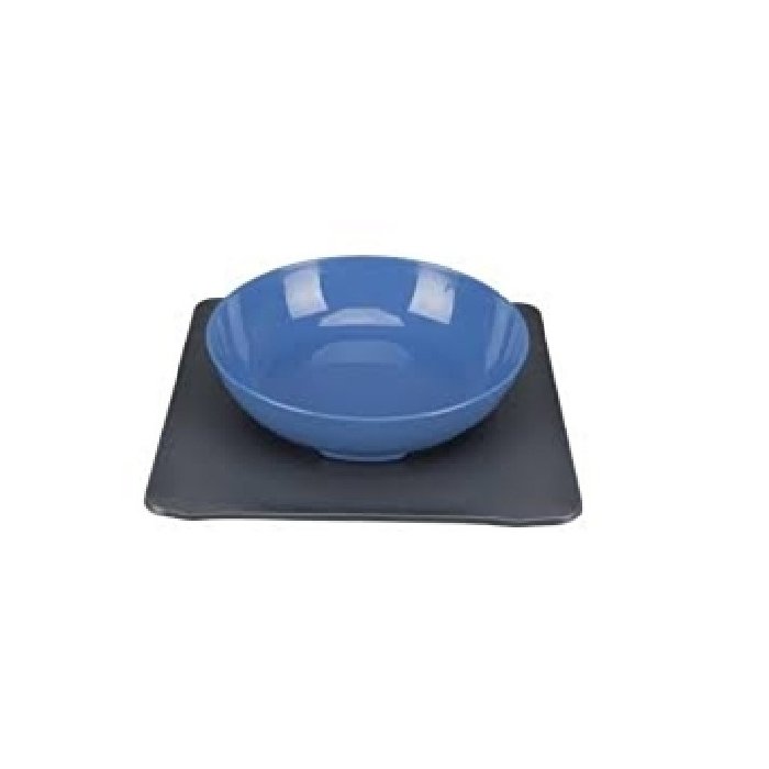 Kauss alusmatiga Yummynator libisemiskindel 0,85L/24x24cm sinine / hall