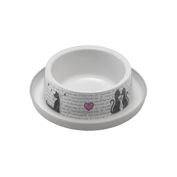 Kauss Trendy Dinner Cats in Love Grey White 350ml