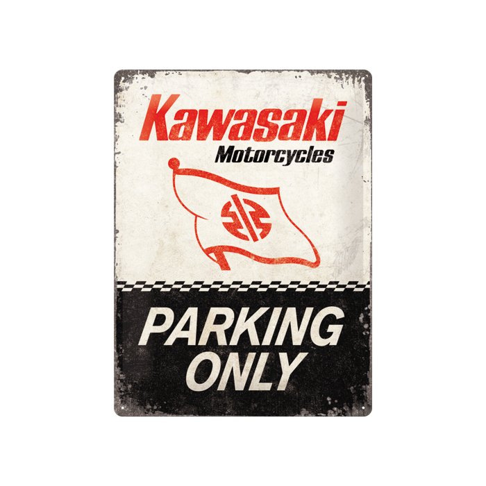 Metallplaat 30x40cm / Kawasaki Parking Only
