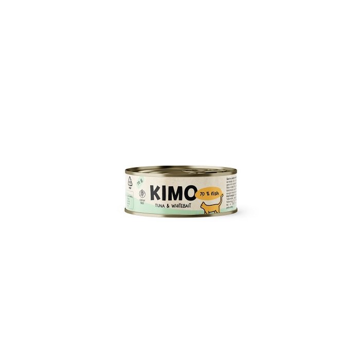 Kimo Tuna & Whitebait konserv kassidele  tuunikala, kilu ja riis 70g