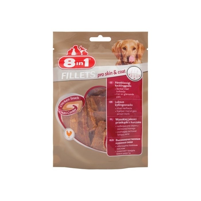 Koera maius 8in1 Fillets Pro Skin&Coat 80g