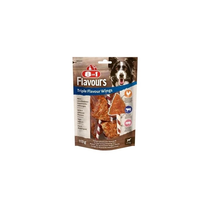 Koera maius 8in1 Flavours Kolme maitsega Tiivad 113g