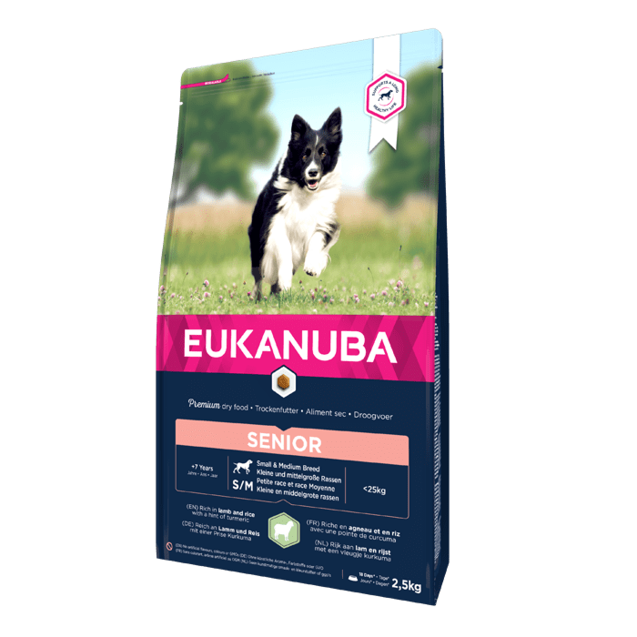 Eukanuba Dog Senior Lamb and Rice Small&Med Breeds koeratoit / 2,5 kg