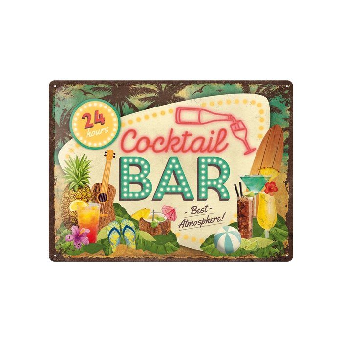 Metallplaat 30x40cm / Cocktail Bar