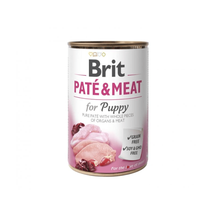 Brit Care Chicken & Turkey Paté & Meat for Puppy konserv 400g