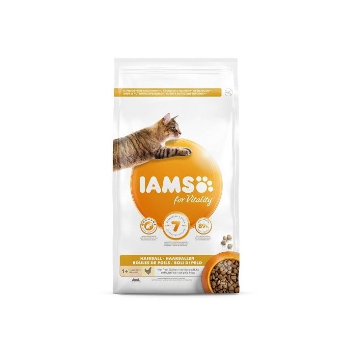 Kuiv täissööt IAMS CAT Adult Hairball Control 3kg kassidele
