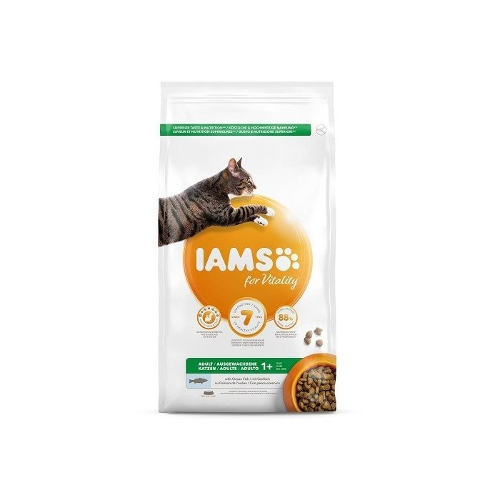 Kuiv täissööt IAMS CAT Adult ookeanilise kalaga 10kg kassidele