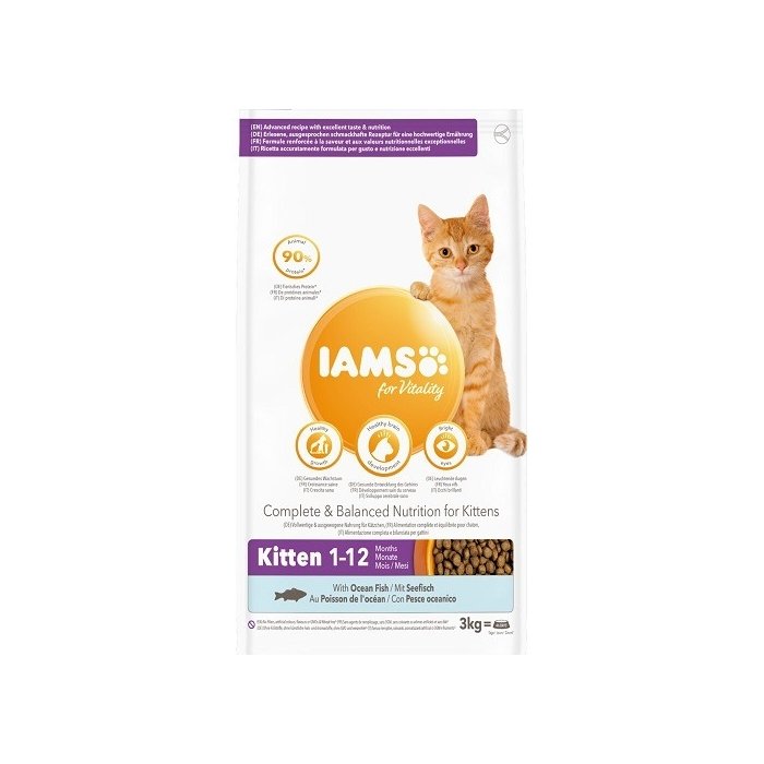 Kuiv täissööt IAMS CAT Kitten ookeanilise kalaga 3kg kassipoegadele