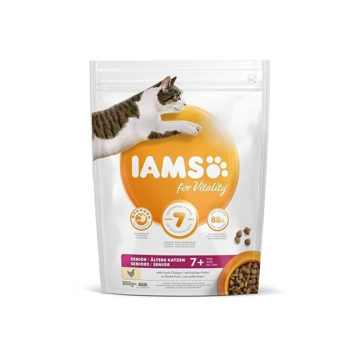Kuiv täissööt IAMS CAT Senior kanaga 800g vanematele kassidele
