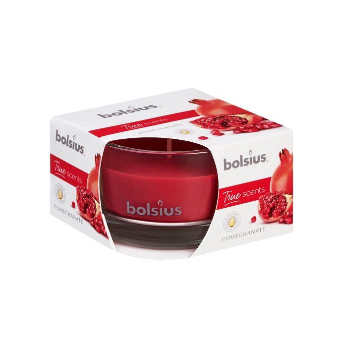 Lõhnaküünal klaasis True Scents Pomegranate / 14h / 50x80mm